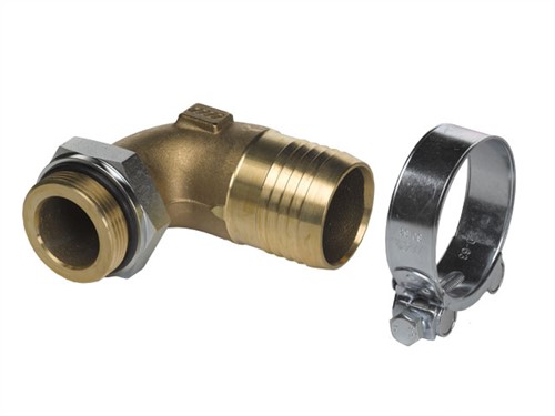 ZUIGNIPPEL 90° 1" X 38 MM INCL SLANGKLEM 48-51 MM