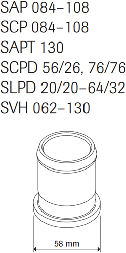 SAUGSTUTZE 45° SUNFAB SC84-SC108 SCT130 45 MM (52-55)-3